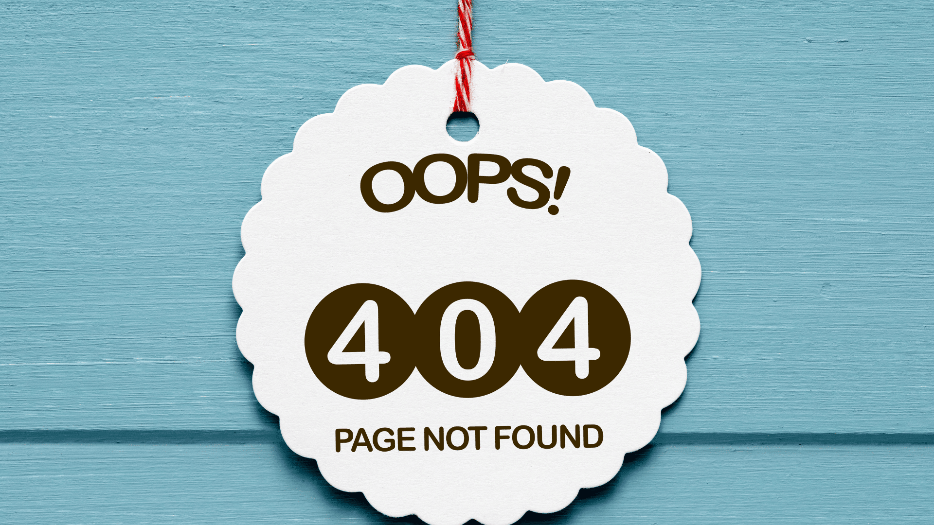 Scritta "Oops 404 Page Not Found"